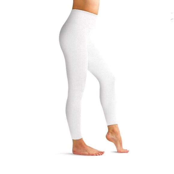 White Seamless Ribbed Leggings, 1-Pack Size 2X/3X - Picture 9 of 12